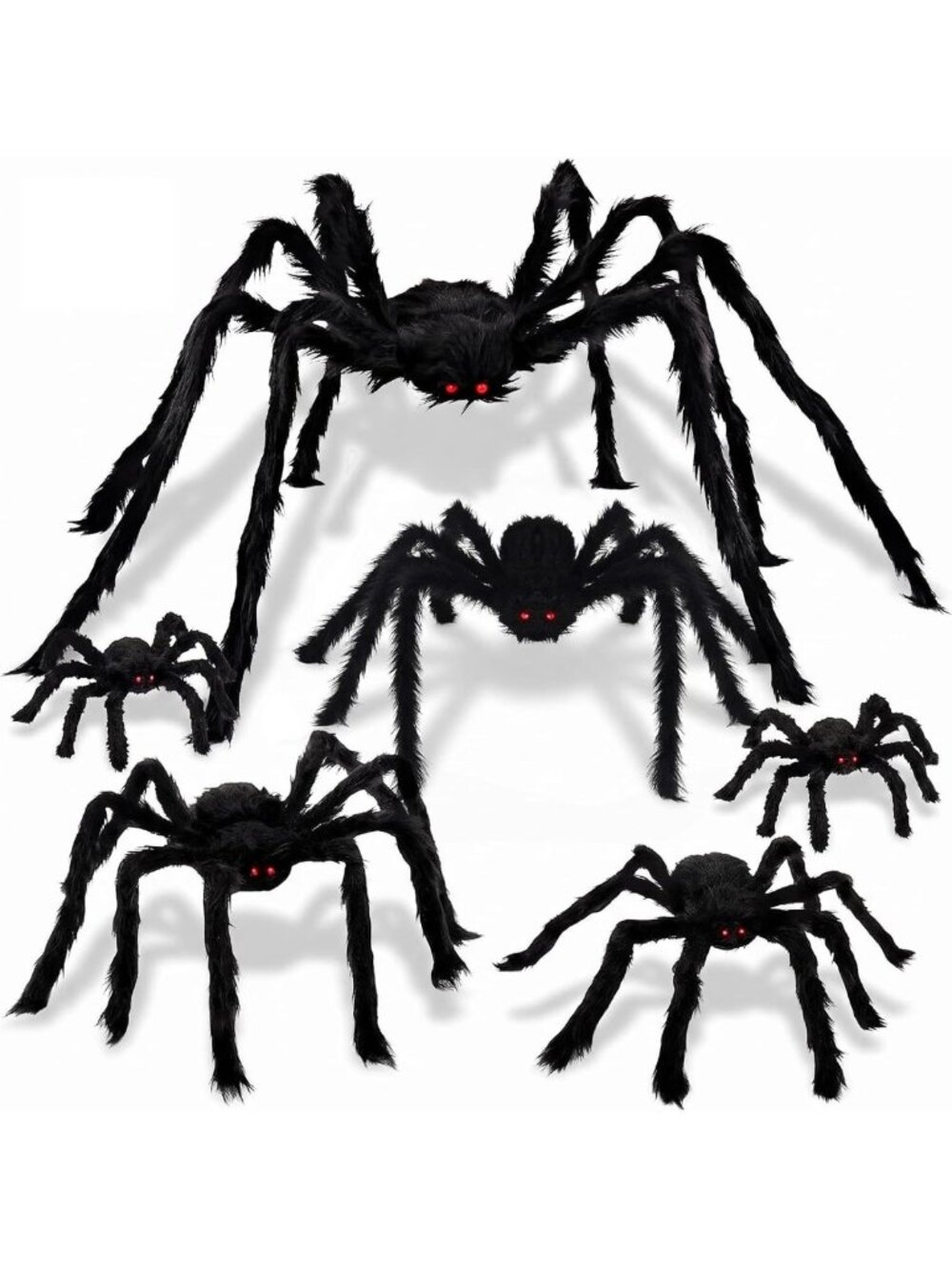 Giant 5FT Halloween Spider Decorations Set - Scary Outdoor Props for Yard